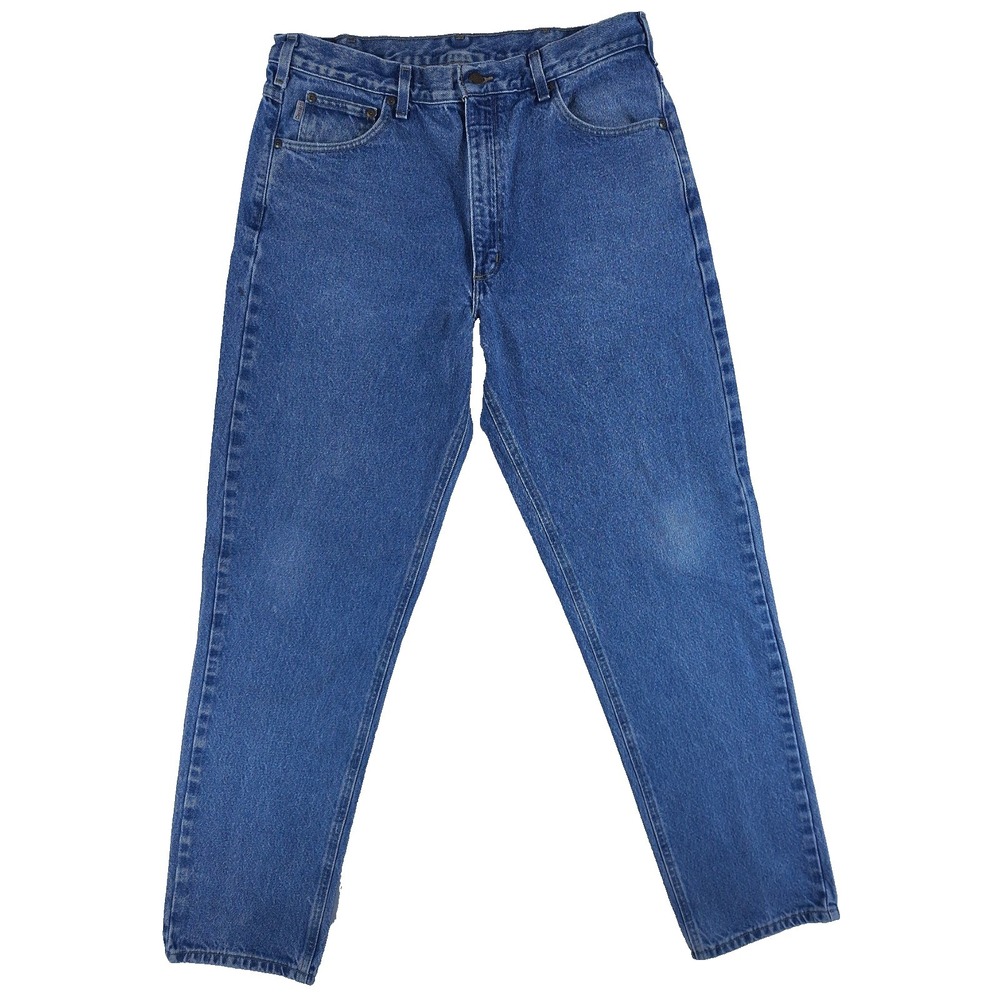 Carhartt Mens Jeans 36x34 Blue Relaxed Fit Straight‎ Leg Denim